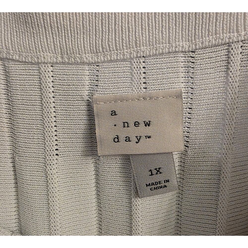 NWT 1X White Pleated Knit Skirt Unlined A New Day - Picture 5 of 6